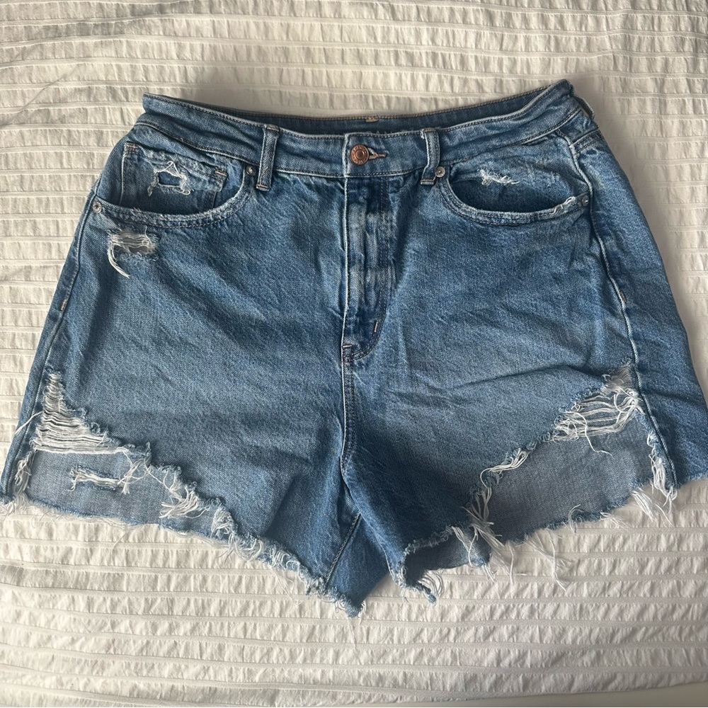 American Eagle Blue Distressed Jean Shorts